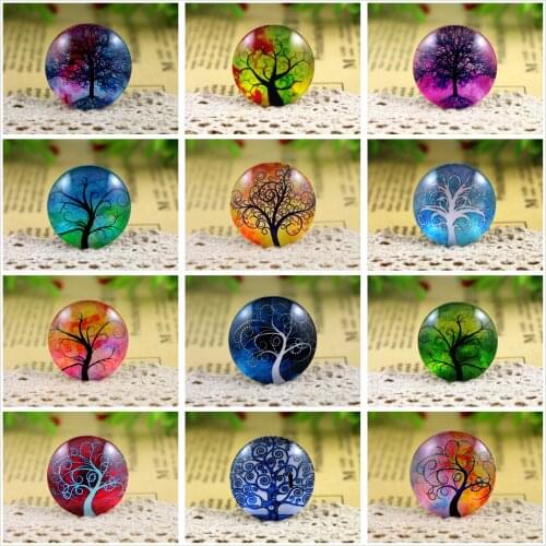New Fashion 5pcs/Lot 25mm Handmade Photo Glass Cabochons (Tree series)