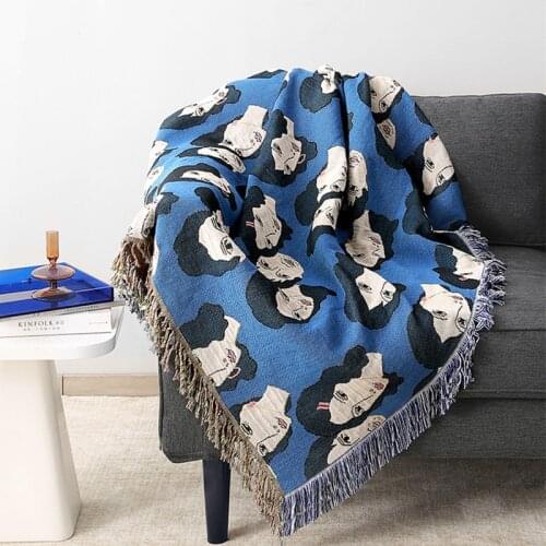 Both Of Us Design Throw Blanket Multifunction Universal Cover Blue Decorative Slipcover Cobertor Sofa Travel Blankets For Beds