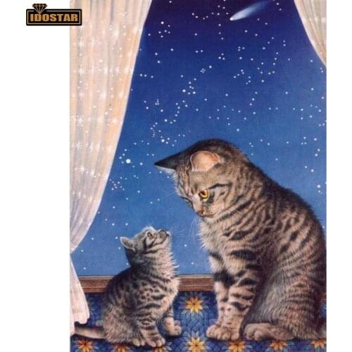 Full Square Diamond Embroidery Two cats look at each 5D DIY Diamond Painting Picture Of Rhinestone Room Decortion chrismas Gift