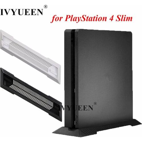IVYUEEN Anti-Slip Vertical Stand Dock Mount Cradle Holder For Sony PlayStation 4 PS4 Slim Console Protector - Black / White