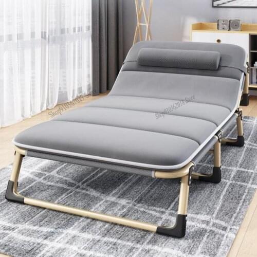 Solo Folding Bed Single Bed Household Simple Lunch Bed Nap Office Artifact Multifunctional Marching Bed Reclining Chair
