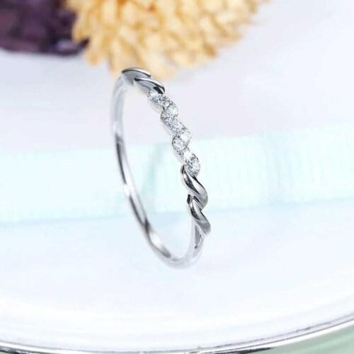 Size 6-10 White Ring Rose Gold Color Silver Color Rings Elegant for Women Wedding Ring Wave shape ring