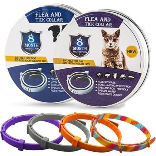 Adjustable Cat & Dog Collar Flea & Tick Prevention Pet Collar Pest Control Protect Rubber Flea Killer Collar Pet Accessories