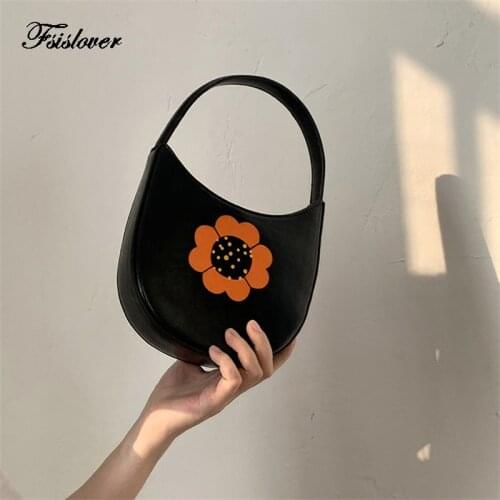 French retro Mini Shoulder Bag 2021Cute girl graffiti flower Womens Handbag Summer INS Fashion Shoulder Messenger Bags Purse