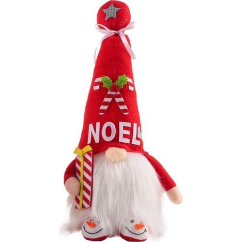 14" Lighted Christmas Gnome Handmade Plush Scandinavian Swedish Tomte Gnomes Santa Light Up Elf Toy Battery Operated Winter Home