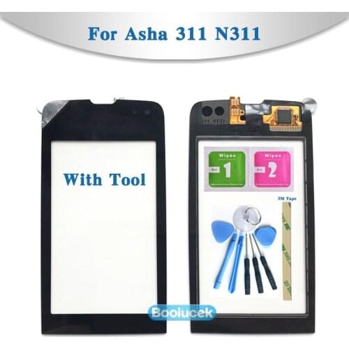 High Quality 3.0" For Nokia Asha 311 N311 Touch Screen Digitizer Sensor Outer Front Glass Lens Panel Black