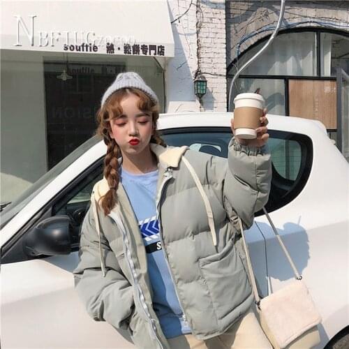 Drawstring Hooded Light Green Color Women Parkas S-XL Female Winter Warm Jacket