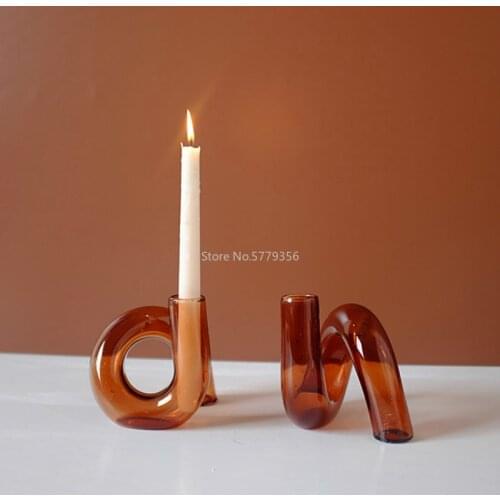 Glass Vases Clear Flower Vase Candle Holders Wedding Centerpieces Home Decoration Table Centerpieces Candlestick Holder