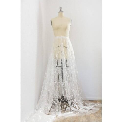 Bridal Wedding Dress Lace Fabric Luxury Evening Dress Ivory sell for 1 Yard For Bridal Lace