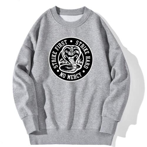 Cobra Kai Drop shoulders Mens Sweatshirt Hip Hop Casual Clothing Leisure Hipster Pullovers 2020 New Round Neck Moletom Masculino