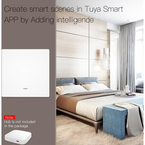 Zigbee Smart Push Button Switch Wall Panel Transmitter Kit Smart Life Tuya App Control Works With Alexa Google Home
