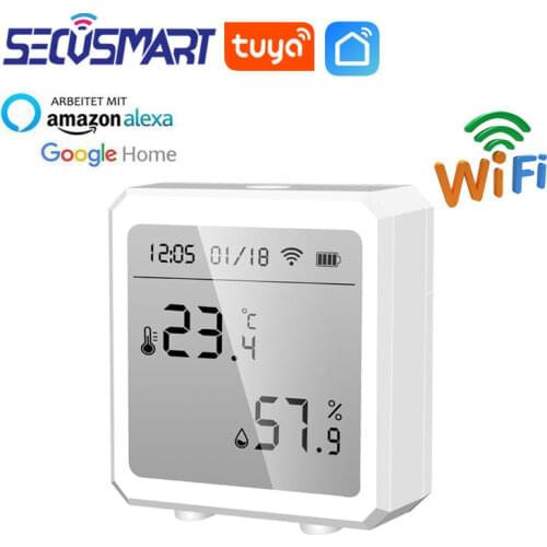 Tuya Smart WiFi Humidity Detector Temperature Sensor Indoor Hygrometer Thermometer With LCD Display Support Alexa Google Home