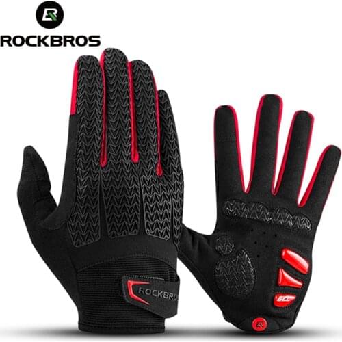 ROCKBROS Windproof Cycling Gloves Touch Screen Riding MTB Bike Bicycle Gloves Thermal Warm Motorcycle Winter Autumn Bike Gloves