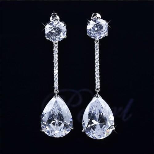 YAN MEI New Elegant AAA+CZ Earrings Silver Color Fashion Party/Wedding Jewelry For Women E1382