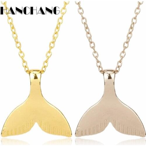 Women Girls accessories Fashion Fish Tail Shape Pendants Necklace long chian choker Jewelry for Female Valentines Gift souvenir