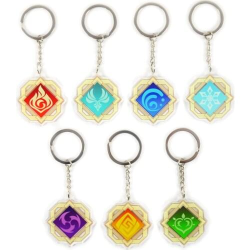 ACG game Genshin Impact Mondstadt Liyue Inazuma eyes of god wind fire ice water rock thunder elements Acrylic keychain pendant