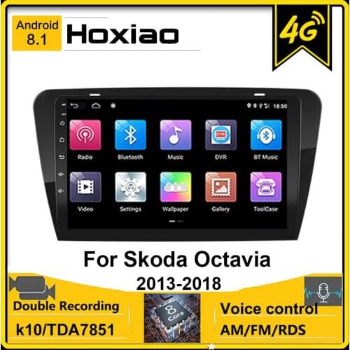 GPS 2 Din Car Radio for Skoda Octavia A7 2013-2018 2014 2015 2016 2017 Autoradio Multimedia video player AM Android 8.1 2GB 32GB