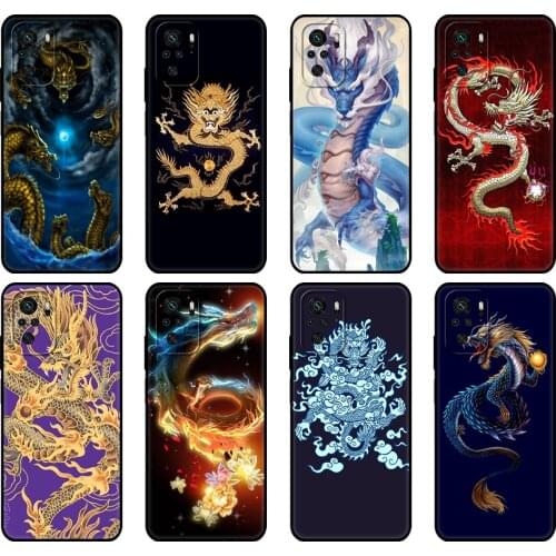 Black tpu Case For Xiaomi Redmi 9T Case Redmi Note 9T Note 10 5G 4G Pro 10S Case The Chinese Zodiac Dragon