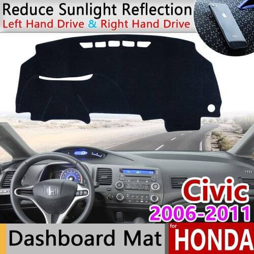 For Honda Civic 8 2006~2011 Anti-Slip Mat Dashboard Cover Pad Sunshade Dashmat Protect Carpet Accessories FB FK FA FD 2007 2008