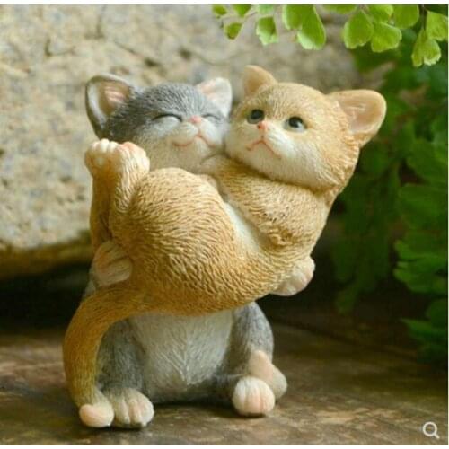 Factory Statues Animal creative Kitty put on a lovely doll resin imitation Animal Japanese decoration gift car New Years day