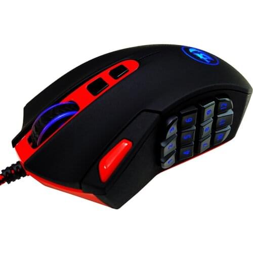 Redragon M901-2 Wired Gaming Mouse MMO RGB Backlit Mice 12400 DPI 18 Programmable Buttons Weight Tuning for Window PC Gamin