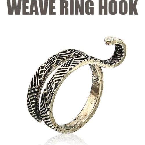 Knitting Sewing Tool Finger Ring Loop Crochet Line Needle Thimble Accessories For Knitting Protect Fingers Adjustable