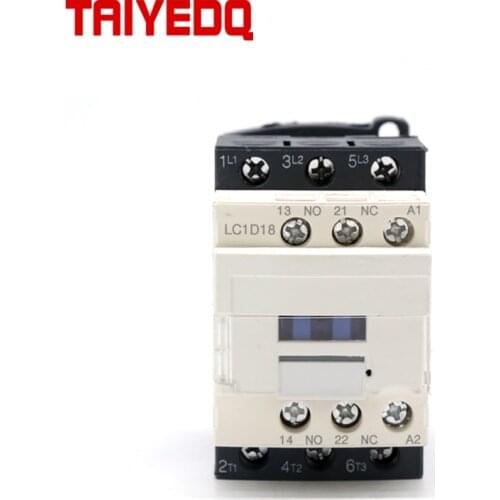 LC1-D18 AC Magnetic Contactor Three-phase Contactors AC motor starter Relay Contactor 18A AC220V/380V 1NO+1NC