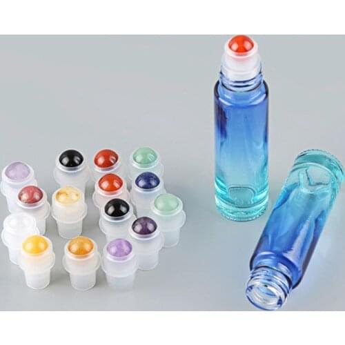 Natural Gemstone Roller Ball For 5ml 10ml Thick Essential Oil Roll On Bottles Empty Cosmetic Containers Refillable Bottles