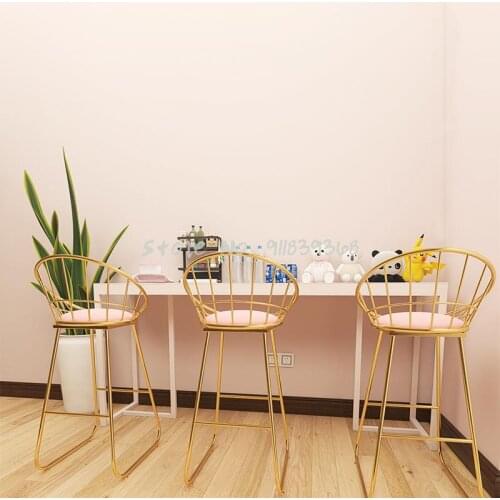 Modern Simple Family Bar Chair Bar Table Chair Net Red Light Luxury Bar Stool High Stool Nordic Back High Stool