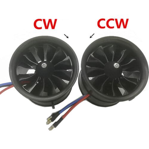 Hobbyhh 80A ESC 70mm EDF CW and CCW 12blades 4S 2800KV 6S 2100KV Thrust for Airplane RC Model Plane