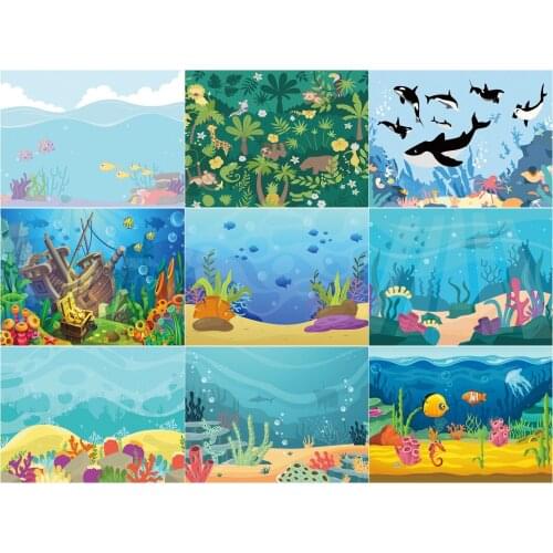 Cartoon Underwater World Vinyl Club Holiday Party Photography Living Room Bedroom Bedside Decoration Background Beach Mat