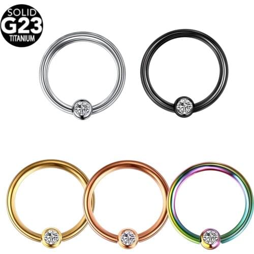 1PC Titanium Nose Rings Tragus Piercings Captive Bead Rings Daith Piercings Septum Piercings Conch Earrings Body Jewelry