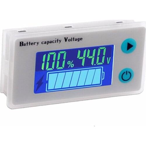 10-100V 12V 24V 48V Universal Battery Capacity Voltmeter Tester Digital LCD Car Lead-acid Voltage Temperature Monitor + Wire