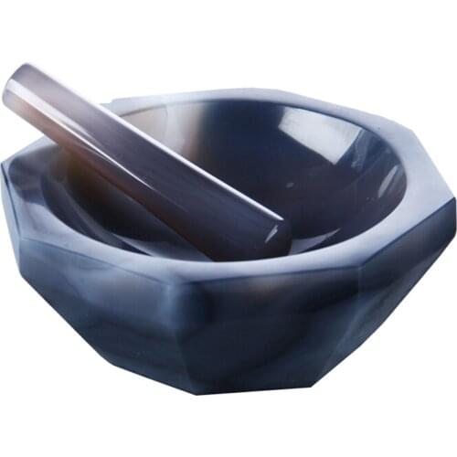 100mm,Footed Agate Mortar & Pestle,ID=10cm,Chemistry Labware 100X110X25