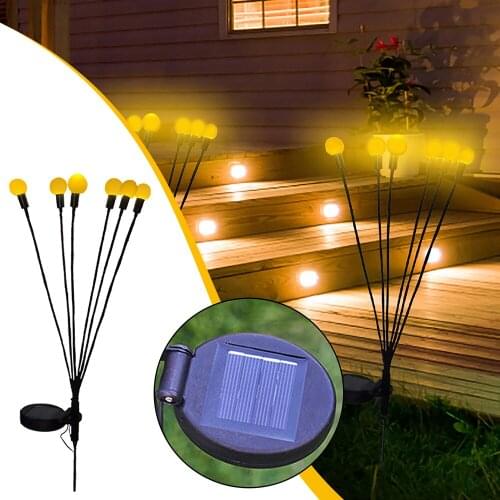 2Pcs Solar Garden Lawn Lights Swaying Solar Firefly-Lamp Outdoor LED Lights Decor For Garden Lawn Landscape Holiday Lamp