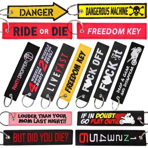 3 PCS Fashion Chain Keychain Launch Key Chain Bijoux Key Chains for Motorcycles Cars Key Ring Embroidery Customized Keychains