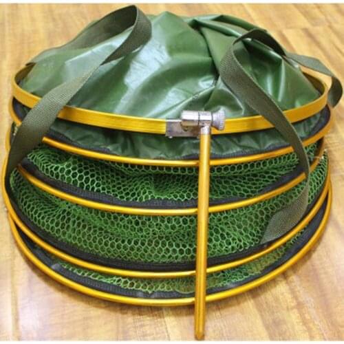 3PCS Fishing tackle real Aluminum ring edge quick-drying shrimp net TOPIND Fishing Cage Tackle Tool