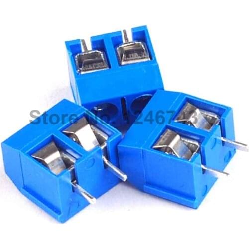 50PCS 2 Pin Screw Terminal Block Connector 5.08mm Pitch B