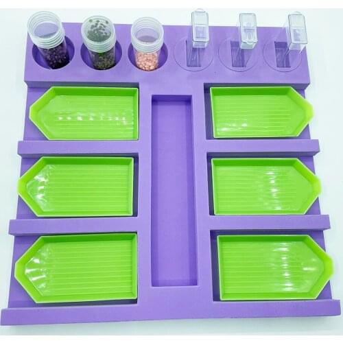 Diamond Painting Plate Foam Tray 6 grid point tool DIY Storage Rack Cross Stitch Accessories Embroidery Mosaic Tool