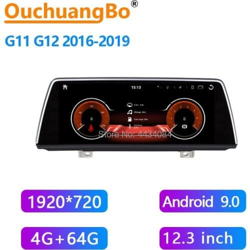 Ouchuangbo 12.3 Inch 4G Android 9.0 Radio Car GPS Multimedia For BMW 7 Series G11 G12 2016-2019 With 8 Core 4GB 64GB 1920*720