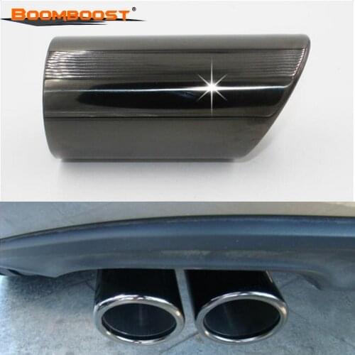 Boomboost Pair Car Tail Exhaust Tip Pipes Titanium Black For BMW 2012-2017 F30/F31/F35