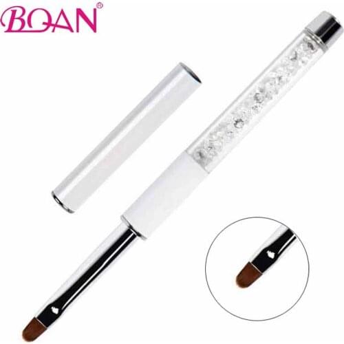 BQAN #2#4#6#8#10 Nail Brush Nail Art UV Gel Polish Paint Nail Brush Rhinestone Handle Carved Flowers Pen Manicure Nail Tools