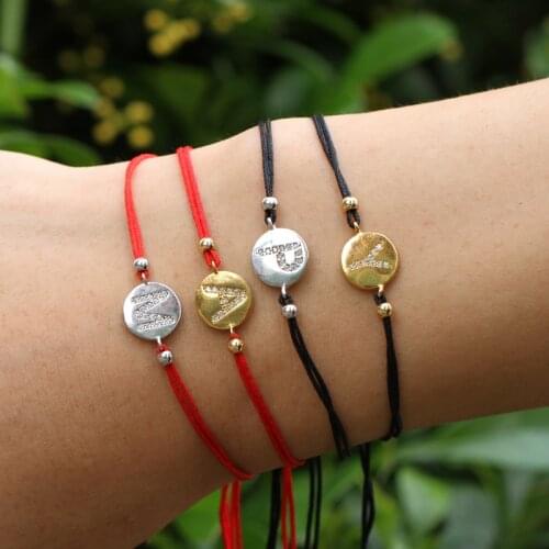 Fashion letter weaving Red line black Line String Rope Bracelet Of Fate Good Lucky Thread Bracelet