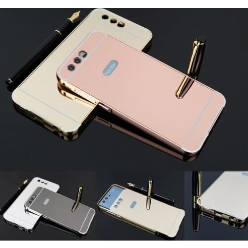 Huawei Honor 9 Honor9 Mirror Case Plating Metal Frame with Mirror Back Cover Hard Phone Case for Huawei Honor 9 Honor9 5.15"