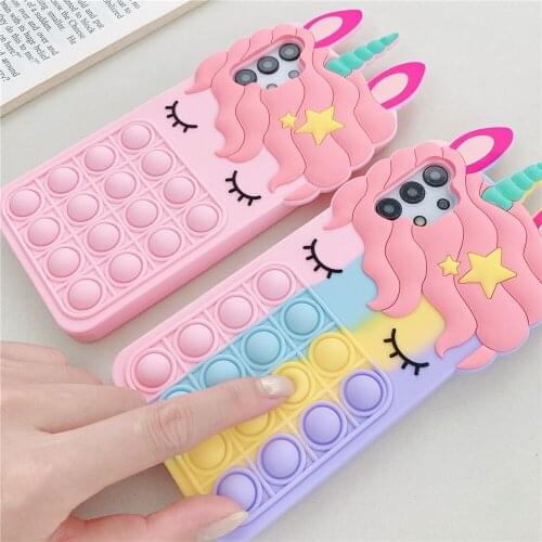 Pop Push Bubble Case For Xiaomi Poco M2 Pro Redmi Note 8 9 Pro Max 9s 10 Pro Max 10s 10X 4G Fidget Toys Kids Game Cases Cover