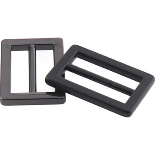 Black Tri-glide Button Zinc Alloy Inner 3/4'' Rectangle Belt Buckles for DIY Doll Clothes Bags Shoes Clothing Accessories(10pcs)