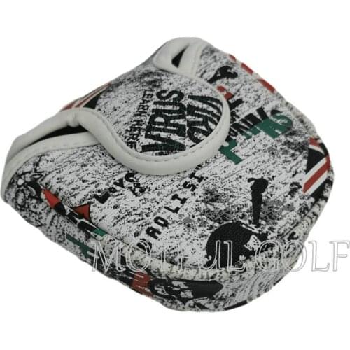 Fastback Mallet Golf Putter Headcover Putters Head Cover PU Covers union jack SKULL printed cover half round