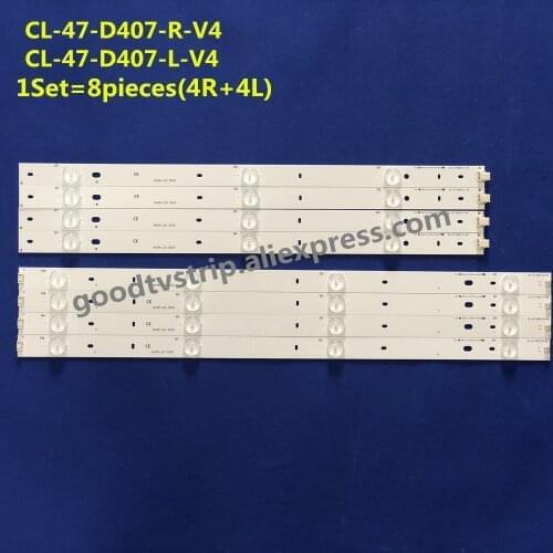 LED Backlight Strips (8) for Phi lips original parts CL-47-D407-R-V4 CL-47-D407-L-V4 47PFH4109/88 47pfg4109 3lamps+4lamps