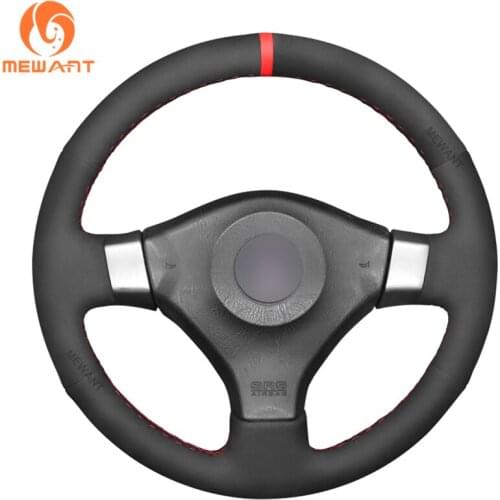 MEWANT Black Suede Car Steering Wheel Cover Braid for Nissan 200SX S15 2001-2002 Silvia 1999-2000 Skyline R34 GTR GT-R 1998-2001