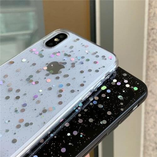 For iphone 11 Pro Fashion Flash Laser Dot Starry Sky Case For iPhone 12 Pro Max Mini X XS XR XS Max 8 7 6 6S Plus Back Cover SE